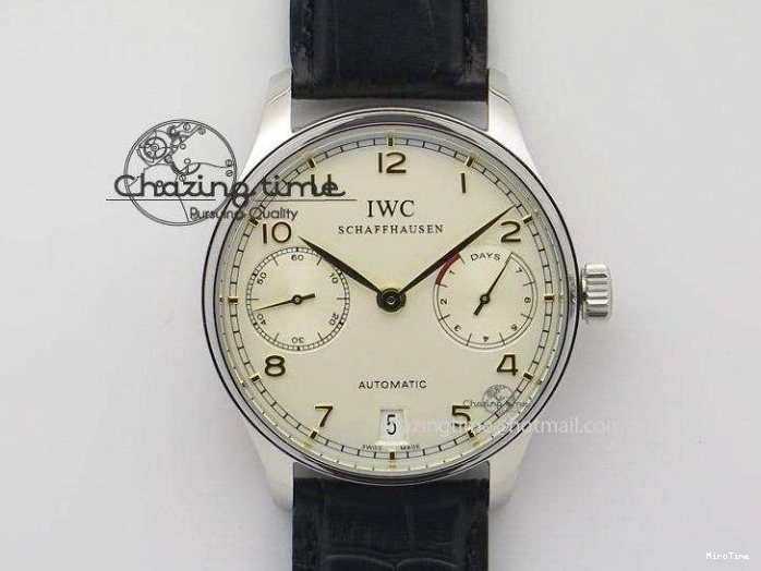 MIROTIME 0821 Portuguese Chrono RG IW371480 ZF 1:1 Best Edition White Dial On Brown Leather Strap A7750 V HighPerformance 7266